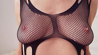 Wow, first time with hot milf escort Eva Myst in bodystocking POV!