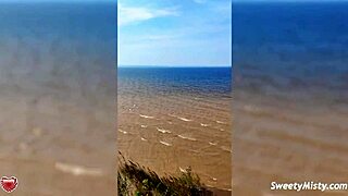 sexy babe gives sensual blowjob to big dick in car by sea 😍