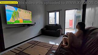 hot young 18+ girl relaxing on the couch with legs open