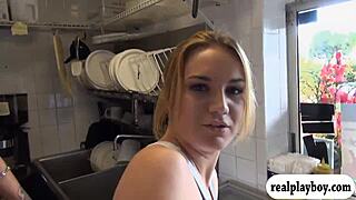 Hey, cute gal boned in cream rolling cart with big cock 😏.