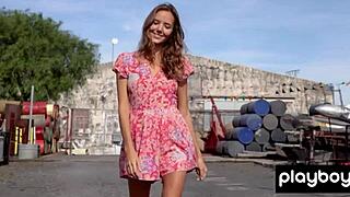 Wow! Naked Russian Beauty Katya Clover Strips Outdoors for Playboy