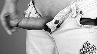 I cum without hand help on big cock