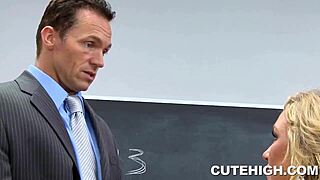 Gorgeous student seduces her teacher into hardcore pounding action