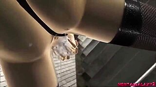 Sexy solo girl masturbates with dildo underpass