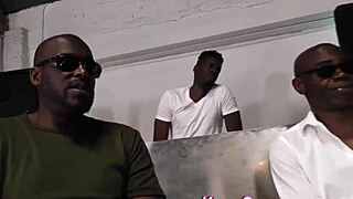 Cheating wife takes on interracial gangbang with big cocks in heels