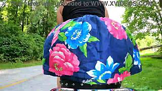 i’m a butt plugged wife flashing on motorcycle!