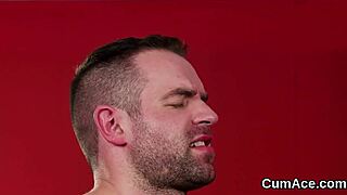 Horny bombshell says, 'Give me that jizz load on my face while I suck it all'