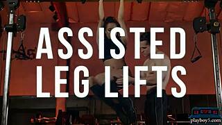 black fitness babes work out naked in the gym