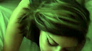 latina milf passionately sucks big cock with braces