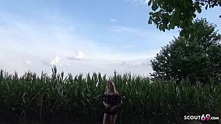 german scout picks up 18-year-old student lara from hamburg for street casting cash deal