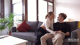 Real amateur sex tape featuring young man and woman Mira/David