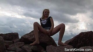 Sweet sarah kimble teasing pussy closeup at beach pov?