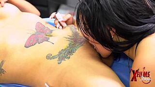 Big Ass Masseuse Teases Redhead Secretly!