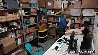 real cop catches suspect in uniform, leads to blowjob scene.