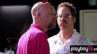 Busty Blondies Andrea Lowell and Teagan Presley Trick Two Guys