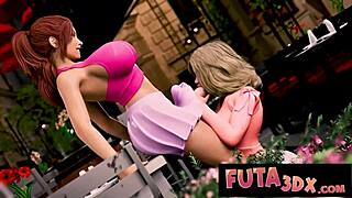 futa3dx - big tittied futa with huge dick bangs blonde on terrace