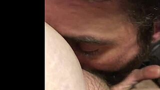 Bbw amateur busty becky gets her pussy ate in the kitchen and squirts