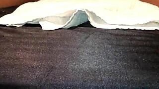 Tied down ebony babe squirts from monster cock 😈