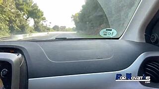 pornovatas picks up young mulata for a car interview