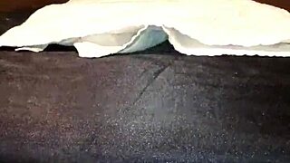 Tied down ebony babe squirts from monster cock 😈