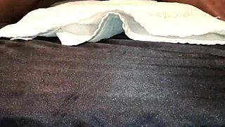 Tied down ebony babe squirts from monster cock 😈