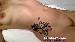 Pov touching and rubbing her tattoo then cumming all over it - lelu love