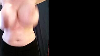 oily bouncy tits during workout session
