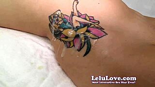 Pov touching and rubbing her tattoo then cumming all over it - lelu love