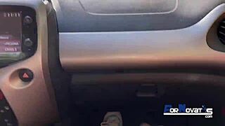 pornovatas picks up young mulata for a car interview