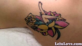 Pov touching and rubbing her tattoo then cumming all over it - lelu love