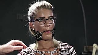 Blue eyed brunette gets totally humiliated by kinky master 😳