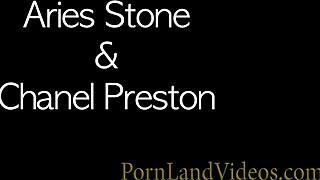 Hot brunettes lesbians aries stone and chanel preston enjoy strapon play