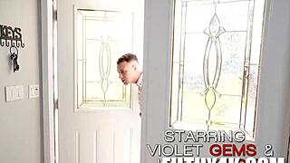 Dad, let’s share my hot petite GF for Thanksgiving, Johnny Love and Violet Gems! 😍