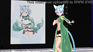 sinon from sword art online gets her big tits fucked!