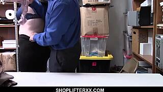 BBW Teen 18+ Shoplifter Busted and Fucked Hard by LP Officer at Work