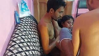 homemade threesome blowjob and cowgirl fucking with hanif and mst sumona and manik mia