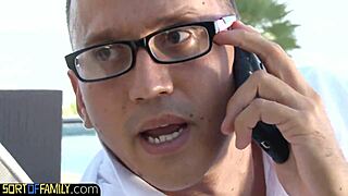 that seductive stepmommy in stockings gets drilled hard while fingering herself in missionary.