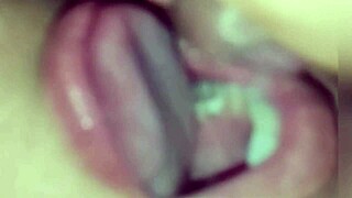 wife begs for vitamin, gets massive cum in mouth facial