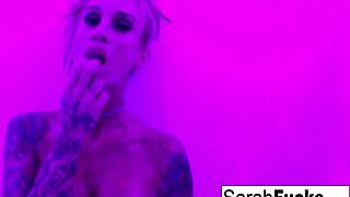 this artistic wet masturbation with a tattooed milf is so hot