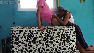 Tired employee wakes up breastfeeding and oral from a knowledgeable lover