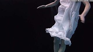 aqua girl andrejka strips underwater in pool