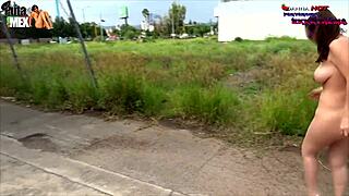 Walking naked in public, spreading cheeks to show my bare ass!