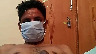 Is this handsome Pakistani boy masturbating in maid clothes?