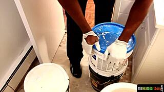 Sixpack hunk says, 'Watch me stroke my black dick to jizz.'