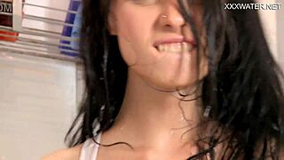 Big Tits Brunette Babe Bathing And Cumming In The Shower