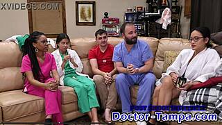 i'm the doctor giving aria nicoles her yearly gyno exam, spreading her pussy with speculum