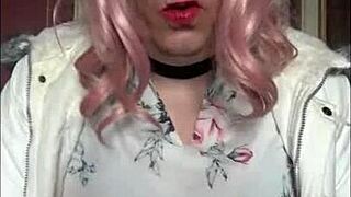 Shy bisexual crossdresser swallows cock for free on camera.