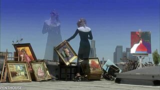 Body Painted Blonde Nicole Sheridan Poses For Artist At Penthousegold