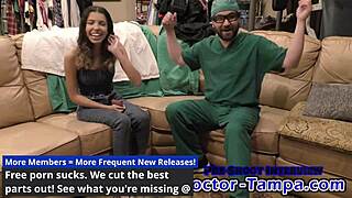 i'm the doctor giving aria nicoles her yearly gyno exam, spreading her pussy with speculum