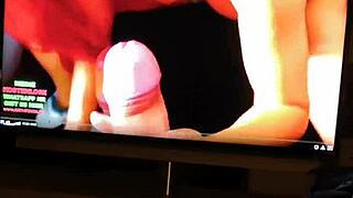 Masturbating To A Pornstar With Tattoo Redhead Cumshot.